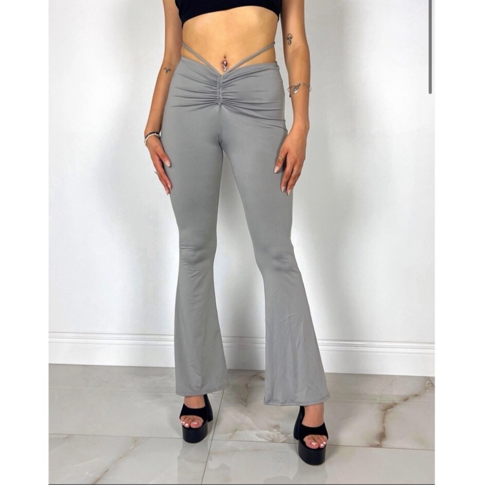 Scrunch Bell Pants- Grey 🩶